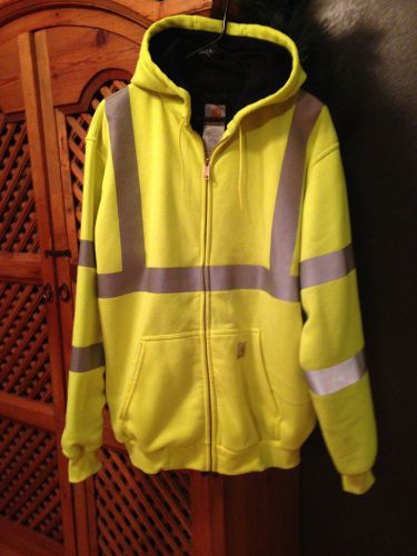 Carhartt Class 3 Level 2 Insulated Safety Jacket/ Hi Visibility hooded sz Tall L
