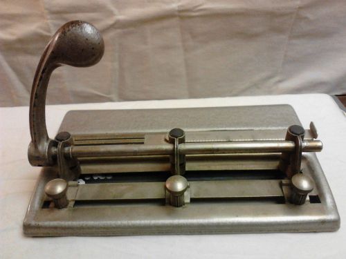 VTG Mid-Century  Heavy Duty 3 Hole Paper Punch Adjustable Master Products