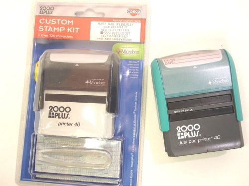 NIP COSCO 2000 Plus Printer 40 Custom Stamp Kit 6 lines + Red &#039;PAID&#039; *SHIPS FREE
