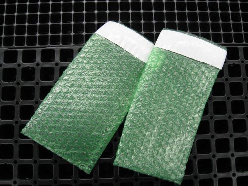 200 - 5.5&#034; x 8&#034; heavy duty 3rd web green recycled bubble pouches - ships free! for sale