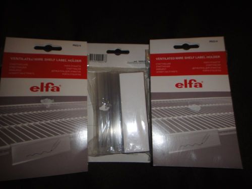 elfa brand ventilated wire shelf label holder made in sweden lot orf 4 packages