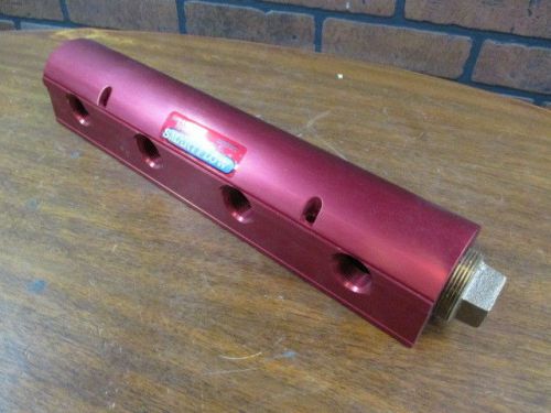New burger &amp; brown smartflow 1-1/2&#034; aluminum water manifold, 3/4&#034; ports - red for sale
