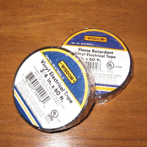 Electrical Tape Vinyl 3/4&#034;WX60YRDS 2PCS Pack