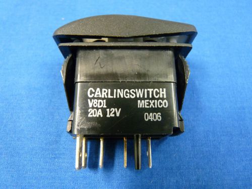 Carling switch v8d1 (on)-off-(on) rocker switch green led for sale