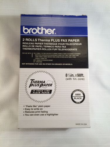 BROTHER Therma Plus Fax Paper - 2 ROLL BOX - NEW 6890 Black SEALED ROLLS!!!!!!!!