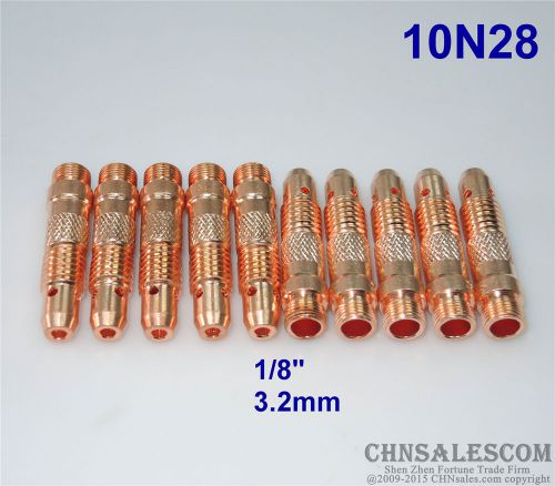 10 pcs 10N28 Collet Body for Tig Welding Torch WP-17 WP-18 WP-26  3.2mm 1/8&#034;
