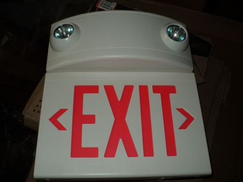 HUBBELL LTURWDI-WM Exit Sign w/Emergency Lights, 12W, Red