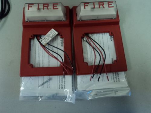 NEW LOT OF 2X SIMPLEX FIRE ALARM RED FLASH STROBE WALL MOUNT 4903-9101
