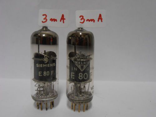 2 x TELEFUNKEN SIEMENS E80F MATCHED PAIR  Audio Tube Gold Pin // Tested!!