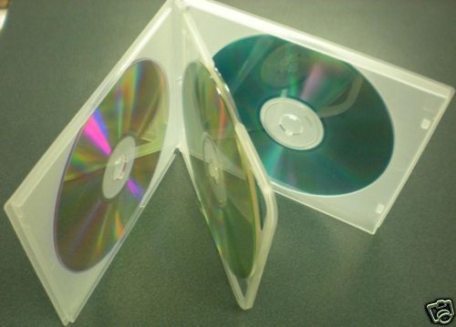 50 slim(4)quad poly cd/dvd case w/sleeves,clear psc76 for sale