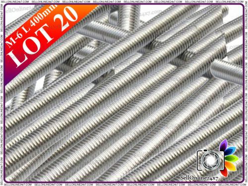 400 Length A2 Stainless Steel M 6 Full Threaded Bar/Rod - Lot Of 20