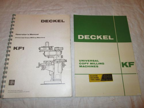 Deckel Universal Copy Milling Machine Operator&#039;s Manual &amp; Design Catalog
