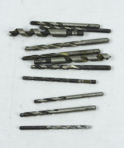 Lot of 11 Vintage Used Drill Bits Varying Sizes and Applications