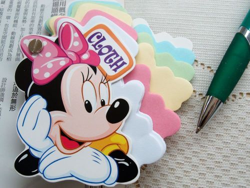 1X Minnie Mouse Color Paper Memo Note Scratch Message Pad Doodle Book Stationery