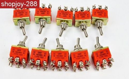 New 10pcs 6-pin toggle dpdt on-off-on switch 15a 250v r97 for sale