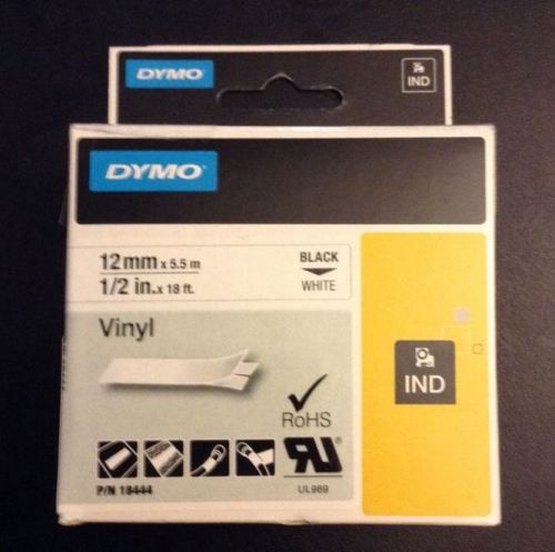 Dymo RhinoPro Tape Cartridge - 0.50&#034; Width x 18 ft Length - 1 Each - Vinyl