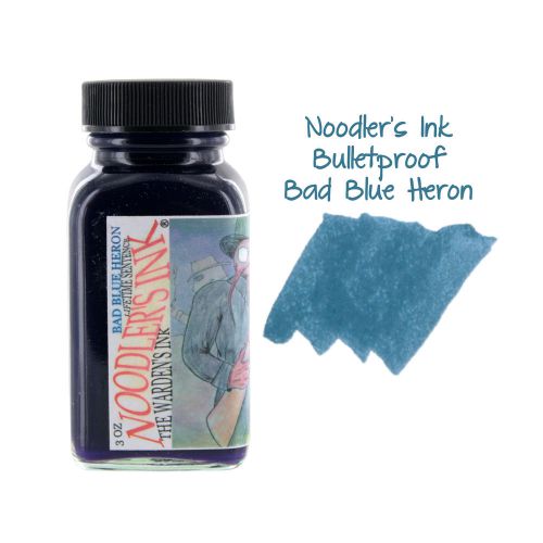 &#034;Noodler&#039;s Ink Fountain Pen Bottled Ink, 3oz - Bulletproof Bad Blue&#034;