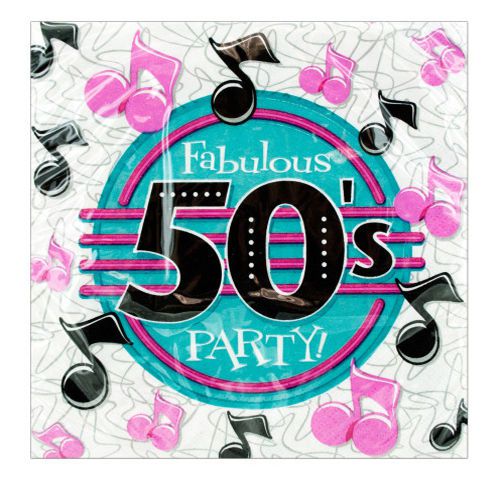 &#034; 50s &#034; Party Napkins - Set of 24 [ID 3169792]
