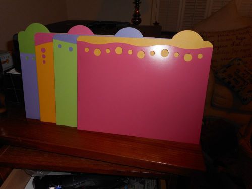 8X10 12 LETTER SIZE FILE FOLDERS 4 COLORS CURVED LINES HEAVY DUTY TAB CUT