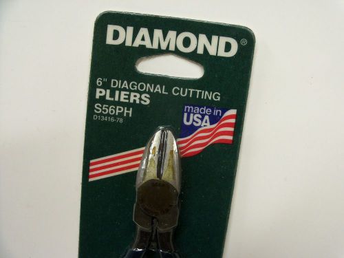 Diamond 6&#034; Long Diagonal Cutting Side Cutter Pliers USA Vtg NOS S56PH