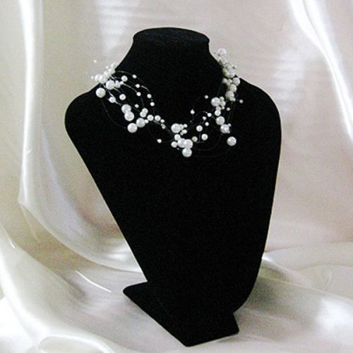 12&#034; black velvet necklace jewelry display choker bust showcase xl for sale