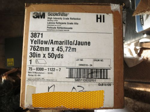 New 3m scotchlite yellow reflective road tape. huge roll - 30&#034; by 150&#039; (feet) for sale