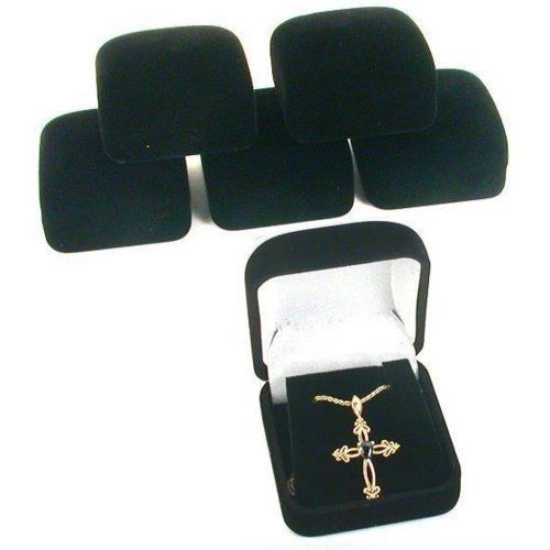 NEW 6 Black Flocked Earring Pendant Jewelry Gift Boxes