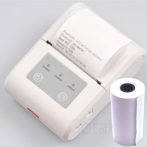 Bluetooth thermal receipt printer wireless portable for android phone + paper for sale