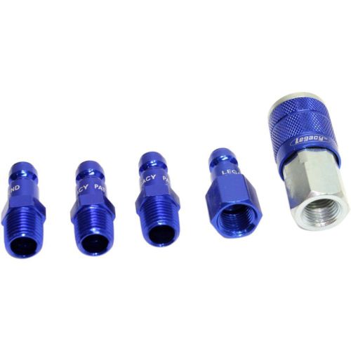 LEGACY A72456C 5pc Coupler/Plug Kit ,1/4&#034; NPT,1/4&#034; Body,Blue, ColorConnex,Type C