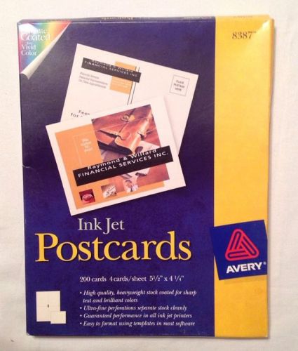 AVERY 8387 InkJet White Matte Postcards Partial Package 136 Remain 5.5&#034; x 4.25&#034;