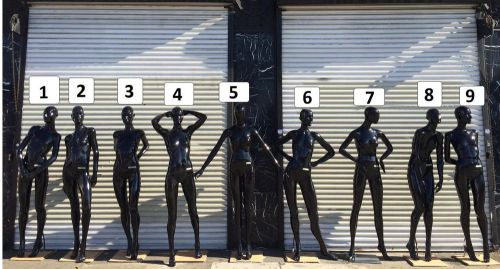 New Gloss Black Female Full Body Mannequins -Full Size /Adjustable /Chrome Base