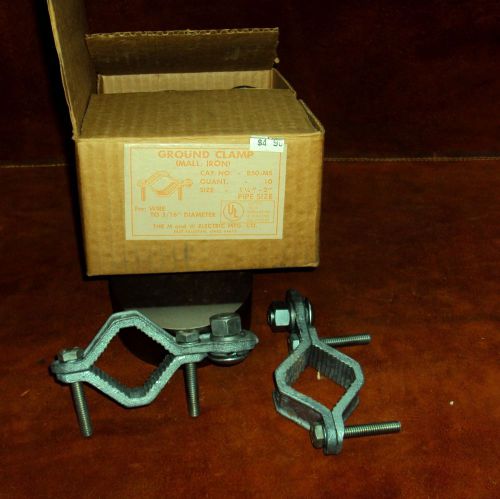 BOX OF 10 HEAVY DUTY GROUND CLAMPS FOR WIRES TO 5/16” DIAMETER - NEW