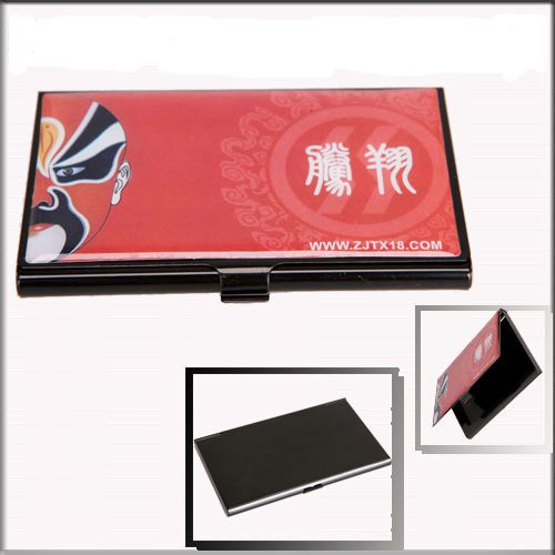 Beijng Opera Pattern Pocket Business Name Credit ID Card Case Electrochemical