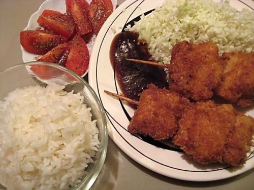 Japanese cuisines food kushi-katsu recipe - fried meat and vegetable kebab - pdf for sale