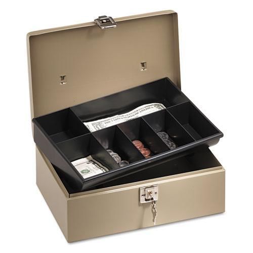 NEW PM COMPANY 4963 Lockn Latch Steel Cash Box w/7 Compartments, Key Lock,