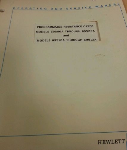 Operating and service manual for programmable resistance HP Hewlett Packard