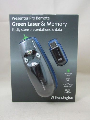 Kensington Presenter Pro Remote W/ Green Laser &amp; Memory (K72367US) Brand New!