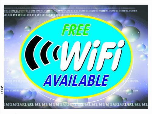 Z571 wi fi free internet cafe shop bar banner shop sign for sale