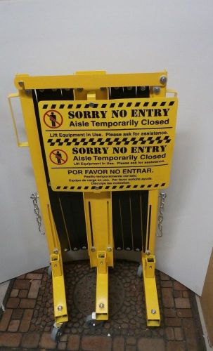 National Cart Co. Safety/Security Expanding Gate 21ft x 41&#039; w/ Casters Black/Ye