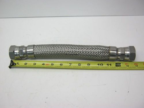Braided stainless steel flex hose 13.75&#034; long 1&#034; flare female thread for sale