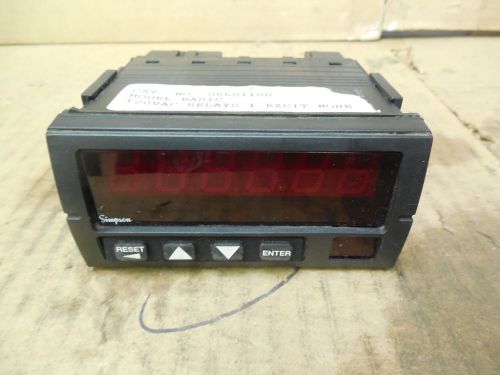 Simpson Digital Panel Meter S6601100 120 VAC Used