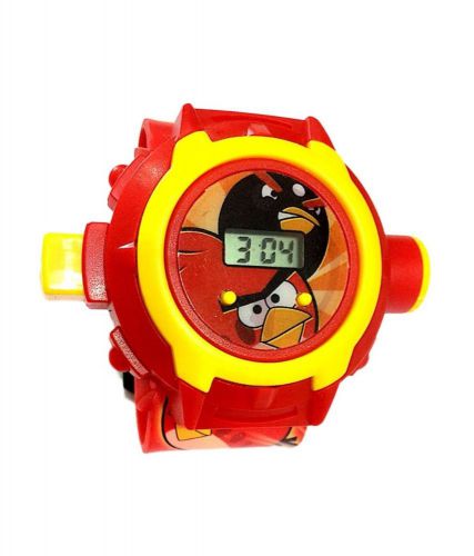 Angry Birds 24 images Digital Projector Wrist Watch For Kids (Red)-Indian Gift