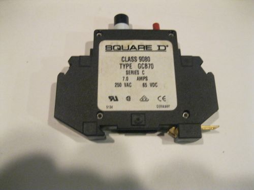 Square d  type gcb70 circuit breaker, 7.0 amp, 250 vac, circuit protector for sale