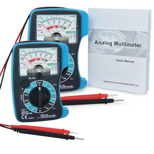 Lot of 2 Analog Multimeter New 5 Scale Tester Battery Test AC DC Voltage dB OHMS