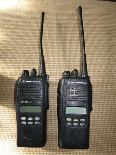 Motorola ht1250ls+ portable 2-way radio. with clip / mic port cover for sale
