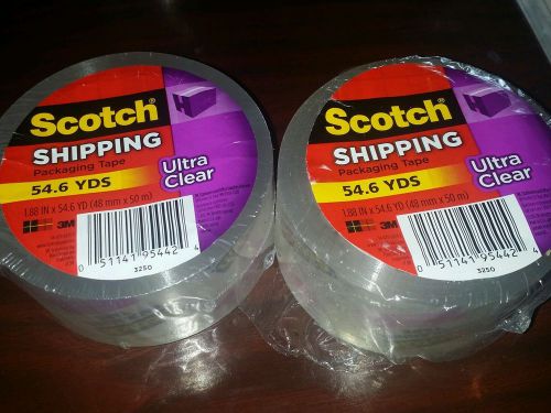 Scotch Shipping Packing Tape Ultra Clear 1.88in X 109 YD 2 pack