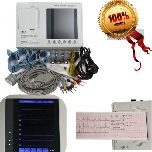 CE Proved 7-inch Color LCD Portable Digital 3-channel 12-lead Electrocardiograph