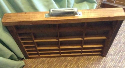Printer&#039;s Tray Or Type Case Wood End Section Big Spaces With Handle