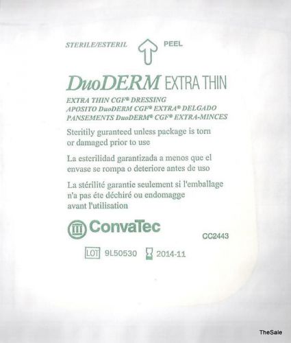 10 Piece Lot of 4&#034;x4&#034; DuoDerm EXTRA THIN CGF Wound Dressings #187955 Exp 10/2017