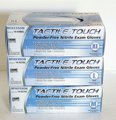 Mckesson exam glove tactile touch non-sterile powder free mixed lot 3 boxes for sale